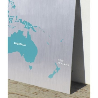 Aluminium Printed world map