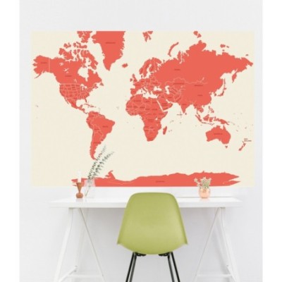 Printed world map Spanish