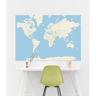 Printed world map Spanish